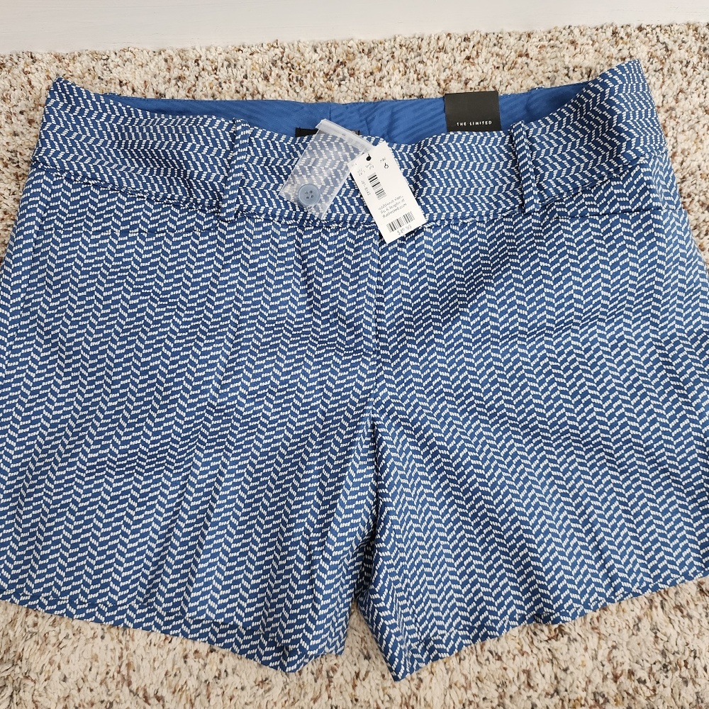 Womens Shorts the Limited Printed Blue White Preppy 6